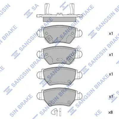 <strong>Колодки гальмівні задні (дискові) Opel Zafira (-05), Astra G (-05) HI-Q Hi-Q (SANGSIN) SP1759 (фото 1)</strong>
