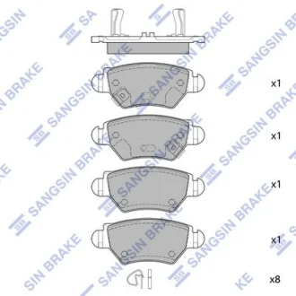Колодки гальмівні задні (дискові) Opel Zafira (-05), Astra G (-05) HI-Q для Hi-Q (SANGSIN) SP1759 фото товару