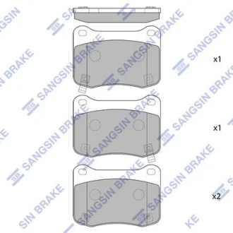 Колодки гальмівні задні (дискові) Lexus IS F (08-) HI-Q для Lexus Hi-Q (SANGSIN) SP1776 фото товару