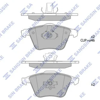 Колодки гальмівні передні Opel Vectra C (05-), Volvo C30 (06-) HI-Q для Hi-Q (SANGSIN) SP1784 фото товару