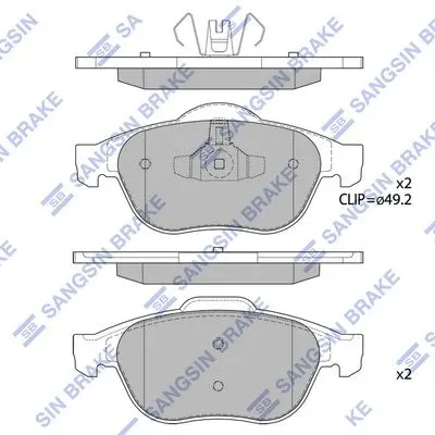 <strong>Колодки гальмівні передні Renault Megane II (05-), Scenic II, III (05-) HI-Q Hi-Q (SANGSIN) SP1802 (фото 1)</strong>