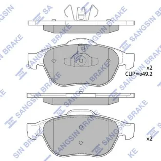 Колодки гальмівні передні Renault Megane II (05-), Scenic II, III (05-) HI-Q для Hi-Q (SANGSIN) SP1802 фото товару