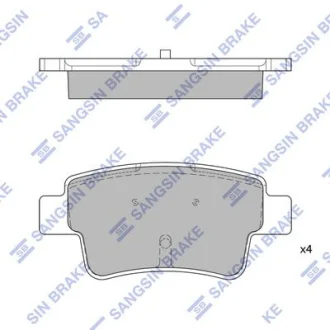 Колодки гальмівні задні (дискові) Fiat Punto (05-), Opel Corsa D (07-)  HI-Q для Hi-Q (SANGSIN) SP1809 фото товару