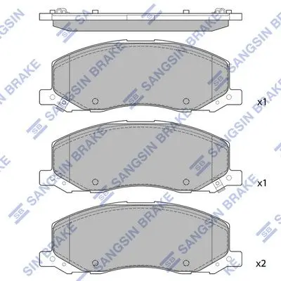 <strong>Колодки гальмівні передні Opel Insignia (08-), SAAB 9-5(YS3G) (10-) HI-Q Hi-Q (SANGSIN) SP1819 (фото 1)</strong>