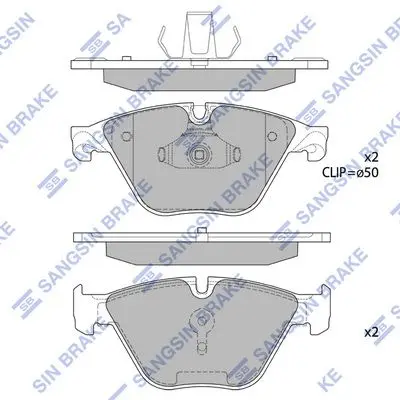 <strong>Колодки гальмівні передні BMW 5 (F07, F10, F18) (10-), 6 (F12, F13) (11-), 7 (F01,F02,F03,F04) (11-) HI-Q Hi-Q (SANGSIN) SP1821 (фото 1)</strong>