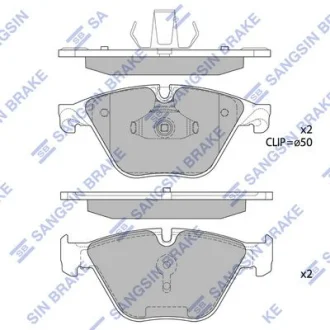 Колодки гальмівні передні BMW 5 (F07, F10, F18) (10-), 6 (F12, F13) (11-), 7 (F01,F02,F03,F04) (11-) HI-Q для Hi-Q (SANGSIN) SP1821 фото товару