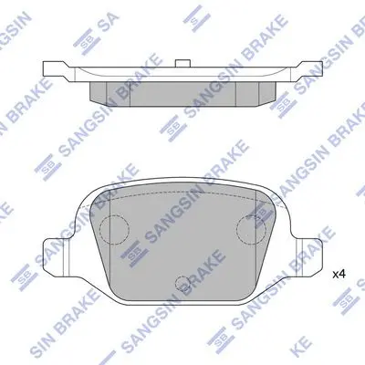 <strong>Колодки гальмівні задні Fiat Panda (10-), 500C (312) (09-) HI-Q Hi-Q (SANGSIN) SP1823 (фото 1)</strong>