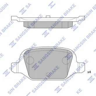 Колодки гальмівні задні Fiat Panda (10-), 500C (312) (09-) HI-Q для Hi-Q (SANGSIN) SP1823 фото товару