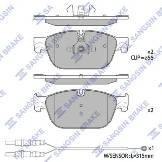 Колодки гальмівні передні Citroen C4 II (B7), C5 III (RD), C6 (TD), DS4, DS5, Peugeot 308, 407, 508 HI-Q для Hi-Q (SANGSIN) SP1828 фото товару