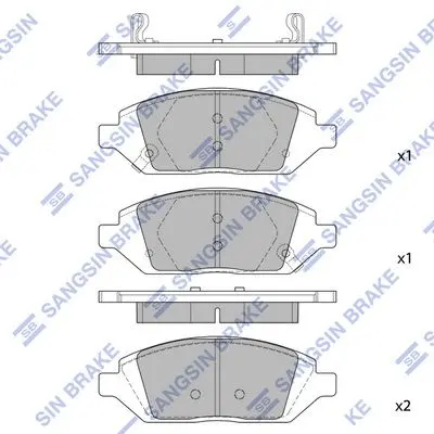 <strong>Колодки гальмівні передні Chevrolet Spark 13INCH (15-) HI-Q Hi-Q (SANGSIN) SP1836 (фото 1)</strong>