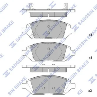 Колодки тормозные передние Chevrolet Spark 13INCH (15-) для Opel Hi-Q (SANGSIN) SP1836 фото товара