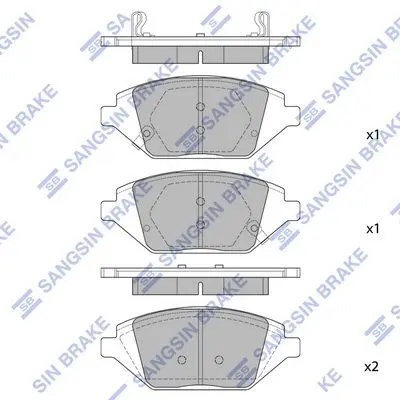 <strong>Колодки гальмівні передні Chevrolet Spark 14INCH (15-) HI-Q Hi-Q (SANGSIN) SP1837 (фото 1)</strong>