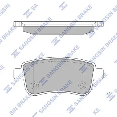 <strong>Колодки тормозные задние (дисковые) Renault Fluence (10-), Megane III (09-), Sce Hi-Q (SANGSIN) SP1839 (фото 1)</strong>
