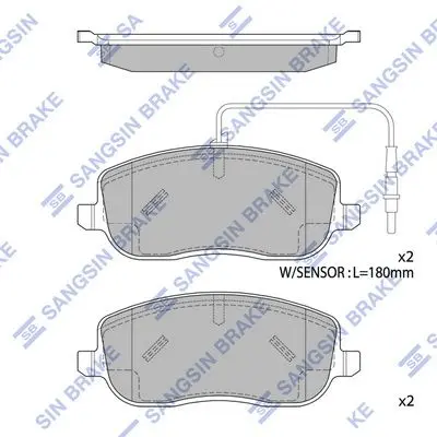 <strong>Колодки гальмівні передні Citroen C8 (02-), Fiat Ulysse (06-), Peugeot Expert (224) (02-) HI-Q Hi-Q (SANGSIN) SP1852 (фото 1)</strong>