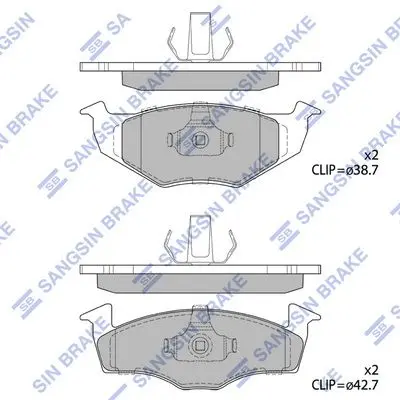 <strong>Колодки гальмівні передні Skoda Fabia (07-), VW Fox (05-), Polo (-99) HI-Q Hi-Q (SANGSIN) SP1857 (фото 1)</strong>
