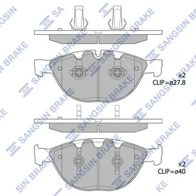 <strong>Колодки гальмівні передні BMW 5 (E60, E61) (05-), 6 (E63) (06-), 7 (E65, E66, E67) (03-) HI-Q Hi-Q (SANGSIN) SP1869 (фото 1)</strong>