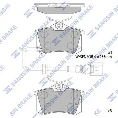 <strong>Колодки гальмівні задні (дискові) Seat Ibiza (02-), Skoda Fabia (-06), VW Polo (9N) (05-) HI-Q Hi-Q (SANGSIN) SP1870 (фото 1)</strong>