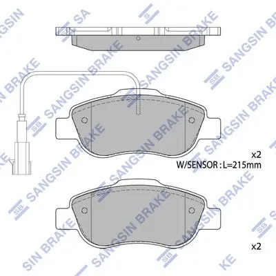 <strong>Колодки гальмівні передні Fiat 500 (312) (07-), Ford KA (08-) HI-Q Hi-Q (SANGSIN) SP1873 (фото 1)</strong>