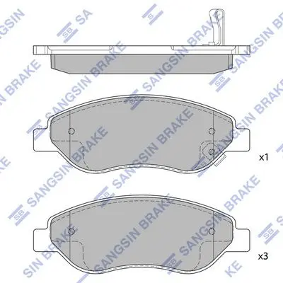 <strong>Колодки гальмівні передні Opel Corsa D (06-) HI-Q Hi-Q (SANGSIN) SP1878 (фото 1)</strong>