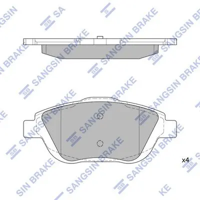 <strong>Колодки гальмівні передні Citroen C3 (09-), DS3 (13-), Peugeot 2008 (13-) HI-Q Hi-Q (SANGSIN) SP1880 (фото 1)</strong>