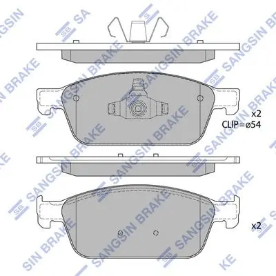 <strong>Колодки гальмівні передні Ford Focus III (14-), Kuga II (DM2) (13-), Transit Connect (13-) HI-Q Hi-Q (SANGSIN) SP1886 (фото 1)</strong>