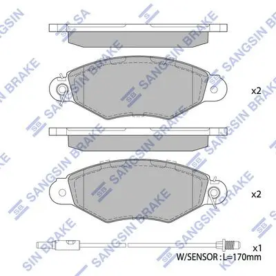 <strong>Колодки гальмівні передні Hyundai Starex (16-) HI-Q Hi-Q (SANGSIN) SP1890 (фото 1)</strong>