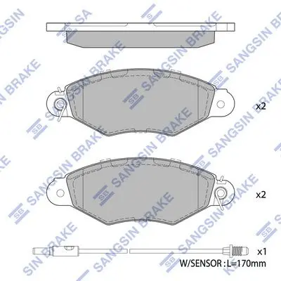 <strong>Колодки гальмівні передні Renault Kangoo (97-) HI-Q Hi-Q (SANGSIN) SP1891 (фото 1)</strong>