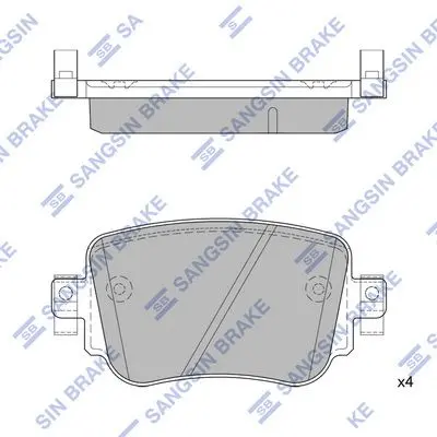 <strong>Колодки гальмівні задні Audi Q3 (13-), VW Golf VII (12-) HI-Q Hi-Q (SANGSIN) SP1900 (фото 1)</strong>