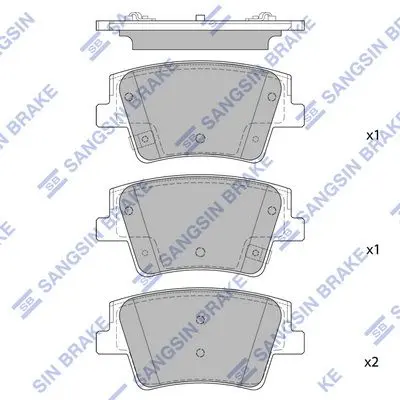<strong>Колодки гальмівні задні (дискові) Hyundai Santa Fe (TM) (18-) HI-Q Hi-Q (SANGSIN) SP1914 (фото 1)</strong>