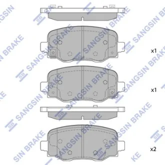 Колодки гальмівні задні Fiat 500X (16-), Jeep Renegade (15-)  HI-Q для Hi-Q (SANGSIN) SP1917 фото товару