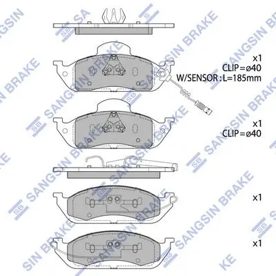 <strong>Колодки гальмівні передні MB ML230 (W163) 98-05,MB ML320 (W163) 98-02 HI-Q Hi-Q (SANGSIN) SP1923 (фото 1)</strong>