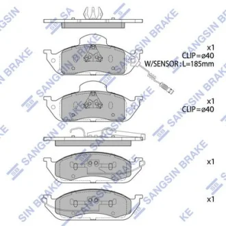 Колодки гальмівні передні MB ML230 (W163) 98-05,MB ML320 (W163) 98-02 HI-Q для Hi-Q (SANGSIN) SP1923 фото товару