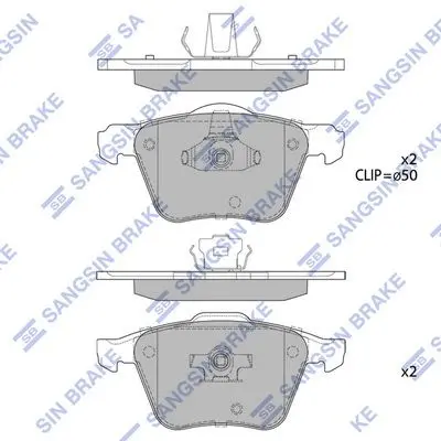 <strong>Колодки гальмівні передні Volvo XC90 17.5inch (12-) HI-Q Hi-Q (SANGSIN) SP1932 (фото 1)</strong>