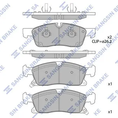 <strong>Колодки гальмівні передні Dodge Durango (11-), Jeep Grand Cherokee (10-) HI-Q Hi-Q (SANGSIN) SP1945 (фото 1)</strong>