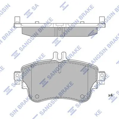 <strong>Колодки гальмівні передні MB A-CLASS (W176) (13-), MB B-CLASS (W246,W242) (11-) HI-Q Hi-Q (SANGSIN) SP1972 (фото 1)</strong>