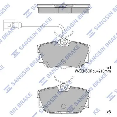 <strong>Колодки гальмівні задні VW Transporter IV (70XA) (-03) HI-Q Hi-Q (SANGSIN) SP1984 (фото 1)</strong>