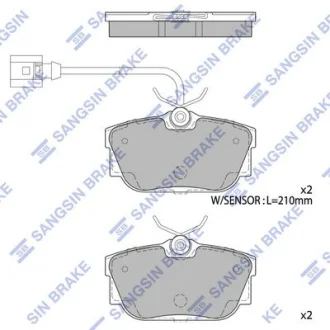 Колодки гальмівні задні Ford Galaxy (WGR) (-06), VW Sharan (7M9,7M9,7M6) (-10)  HI-Q для Hi-Q (SANGSIN) SP1984A фото товару