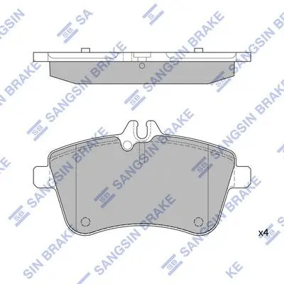 <strong>Колодки гальмівні передні MB A (W169) (04-), B180 (W245) (05-) HI-Q Hi-Q (SANGSIN) SP1989 (фото 1)</strong>