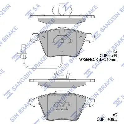 <strong>Колодки гальмівні передні Audi A4 (05-) (SP2112-F) HI-Q Hi-Q (SANGSIN) SP2112F (фото 1)</strong>