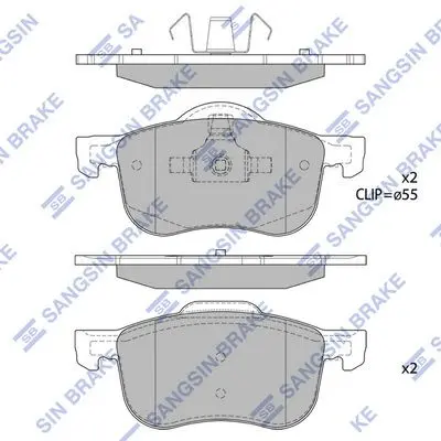 <strong>Колодки гальмівні передні Volvo S60 (-10), S80 (-06), V70 (05-) HI-Q Hi-Q (SANGSIN) SP2122 (фото 1)</strong>