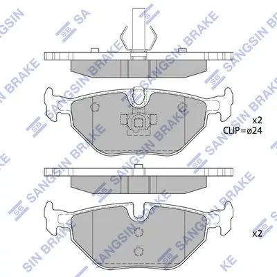 <strong>Колодки гальмівні задні (дискові) BMW 3 (-05), 5 (01-), SAAB 9-5 (YS3E) (-09) HI-Q Hi-Q (SANGSIN) SP2162 (фото 1)</strong>