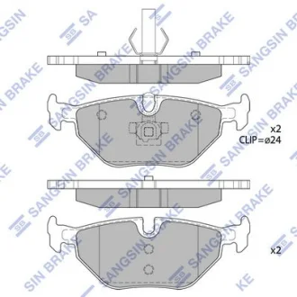 Колодки гальмівні задні (дискові) BMW 3 (-05), 5 (01-), SAAB 9-5 (YS3E) (-09) HI-Q для Hi-Q (SANGSIN) SP2162 фото товару