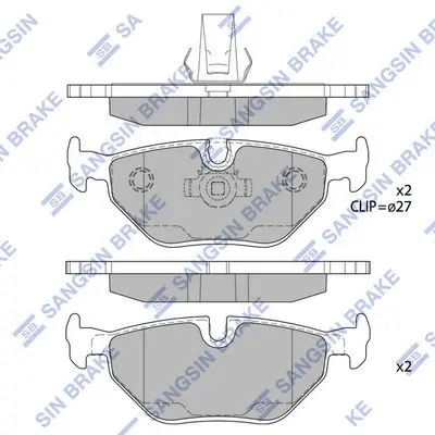 <strong>Колодки гальмівні задні BMW 5 (-08) HI-Q Hi-Q (SANGSIN) SP2167 (фото 1)</strong>