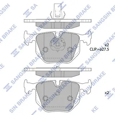 <strong>Колодки гальмівні задні BMW 3 (-05) HI-Q Hi-Q (SANGSIN) SP2168 (фото 1)</strong>