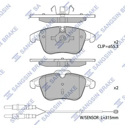 <strong>Колодки гальмівні передні Citroen C5 III (08-), Peugeot 407 (08-) HI-Q Hi-Q (SANGSIN) SP2207A (фото 1)</strong>