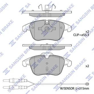 Колодки гальмівні передні Citroen C5 III (08-), Peugeot 407 (08-) HI-Q для Hi-Q (SANGSIN) SP2207A фото товару