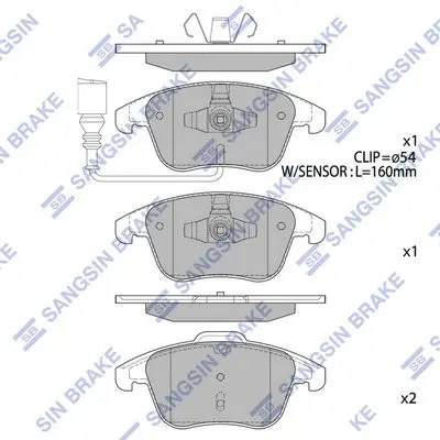 <strong>Колодки гальмівні передні VW Tiguan (09-), Passat (12-) HI-Q Hi-Q (SANGSIN) SP2264 (фото 1)</strong>