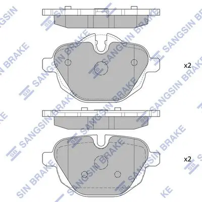 <strong>Колодки гальмівні задні BMW 5 (11-), X3 (11-), X4 (19-) HI-Q Hi-Q (SANGSIN) SP2275 (фото 1)</strong>