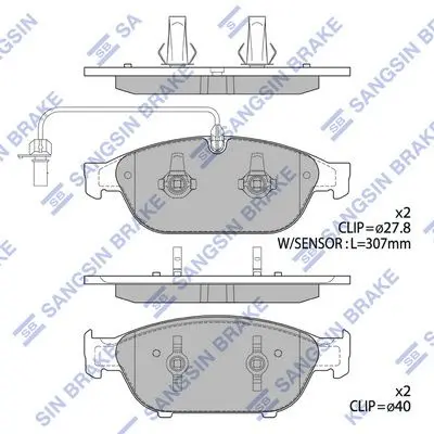 <strong>Колодки гальмівні передні Audi A5, A6, A7, A8 (12-) HI-Q Hi-Q (SANGSIN) SP2316 (фото 1)</strong>