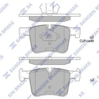 Колодки гальмівні передні BMW 3 (F30, F35, F80) (12-) HI-Q для Hi-Q (SANGSIN) SP2344 фото товару